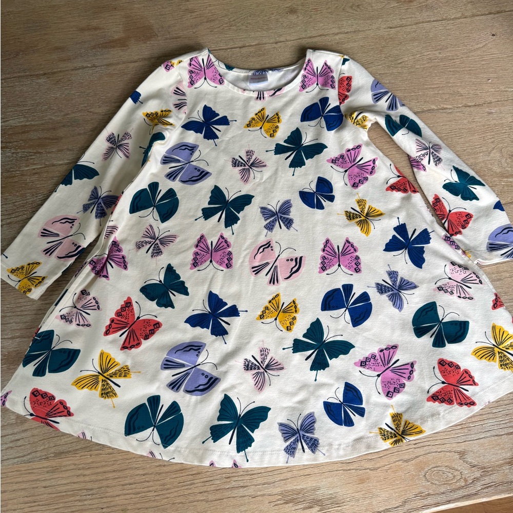 hanna Andersson Butterfly Print Long Sleeve Dress